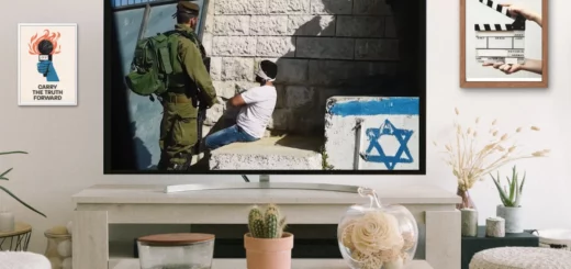 Movie Still- Israeli Army man captured Palestinian and blind fold him - Where to Watch Israelism Documentary